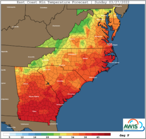 Cover photo for AWIS Weather Advisory: Frost Late Weekend, Early Next Week